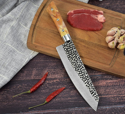 Stainless Chef's Knife Marbled Handle Diagonal Kitchen Knife Meat Slicing Knife Household Kitchen Knives